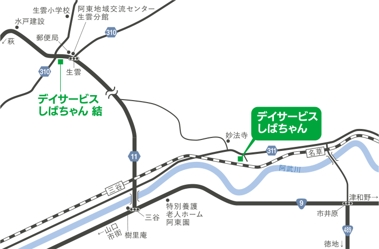 デイサービスしばちゃん周辺地図